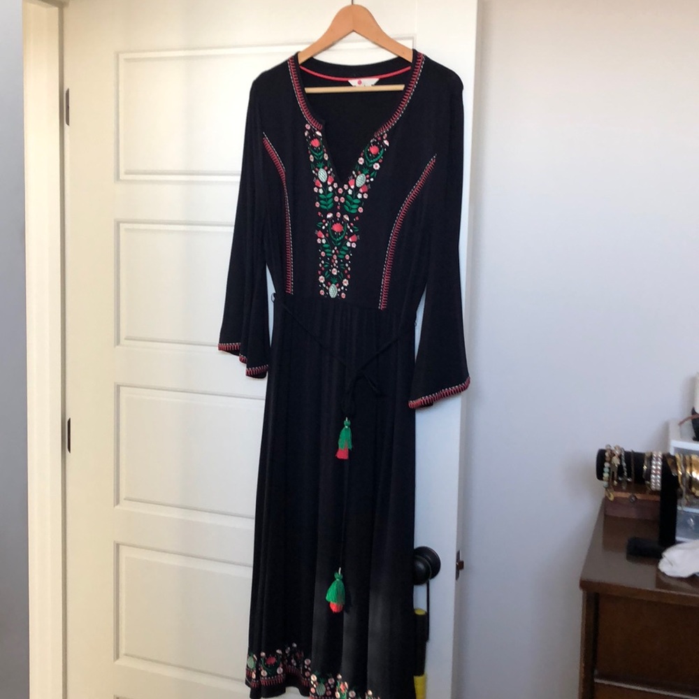 BODEN navy boho style dress